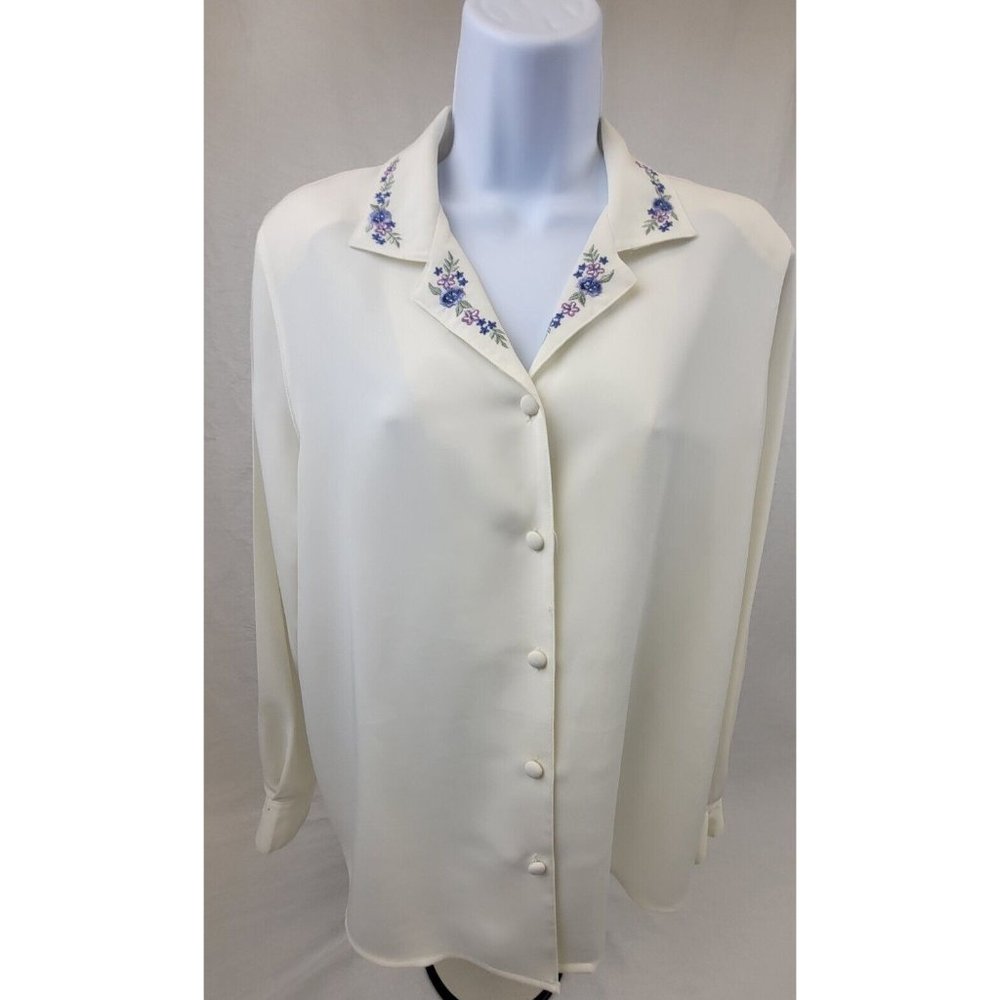 Alfred Dunner Women's Size 8 Spring, Floral, Stripe Blouse